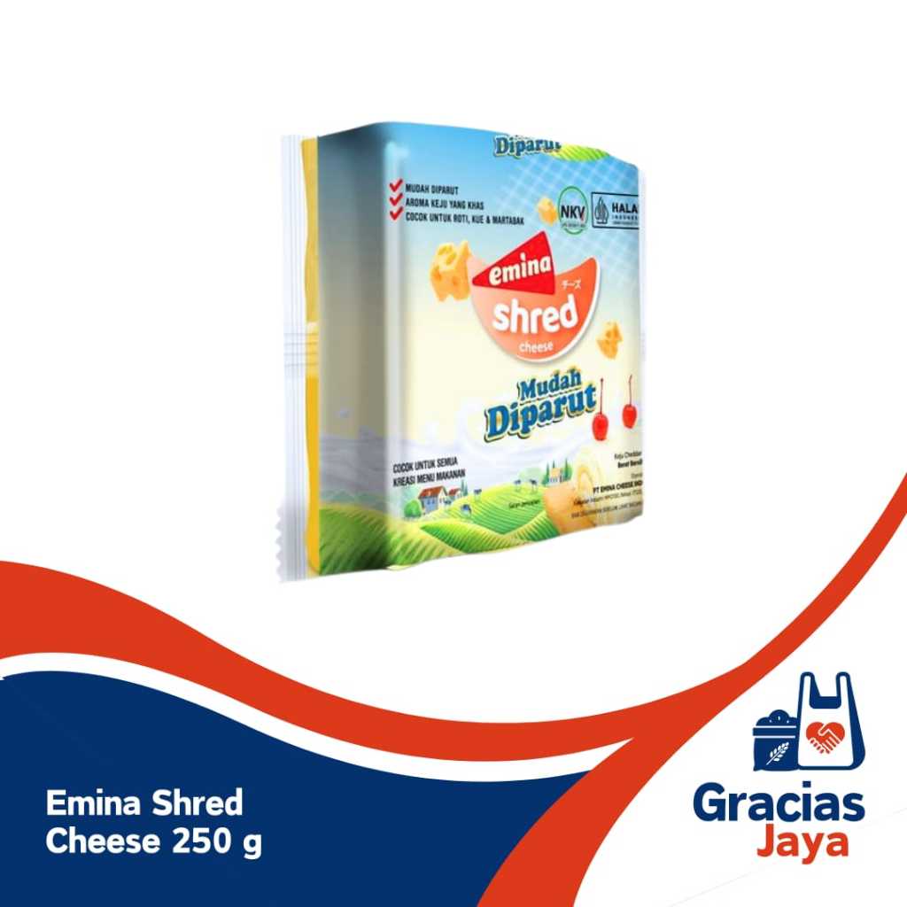 Keju Emina Shred 250gr | Keju Cheddar Emina Shred 250 gram
