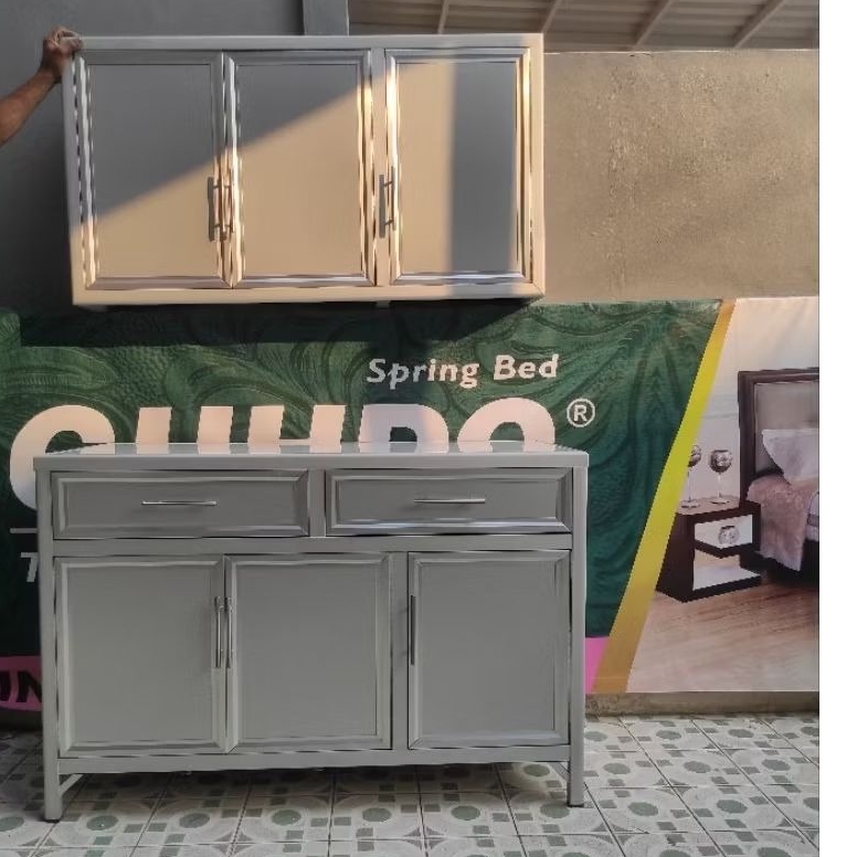 MCW FURNITURE/KITCHEN SET PORTABLE ALUMINIUM/MEJA DAPUR BAWAH/LEMARI DAPUR GANTUNG ALUMINIUM/KABINET