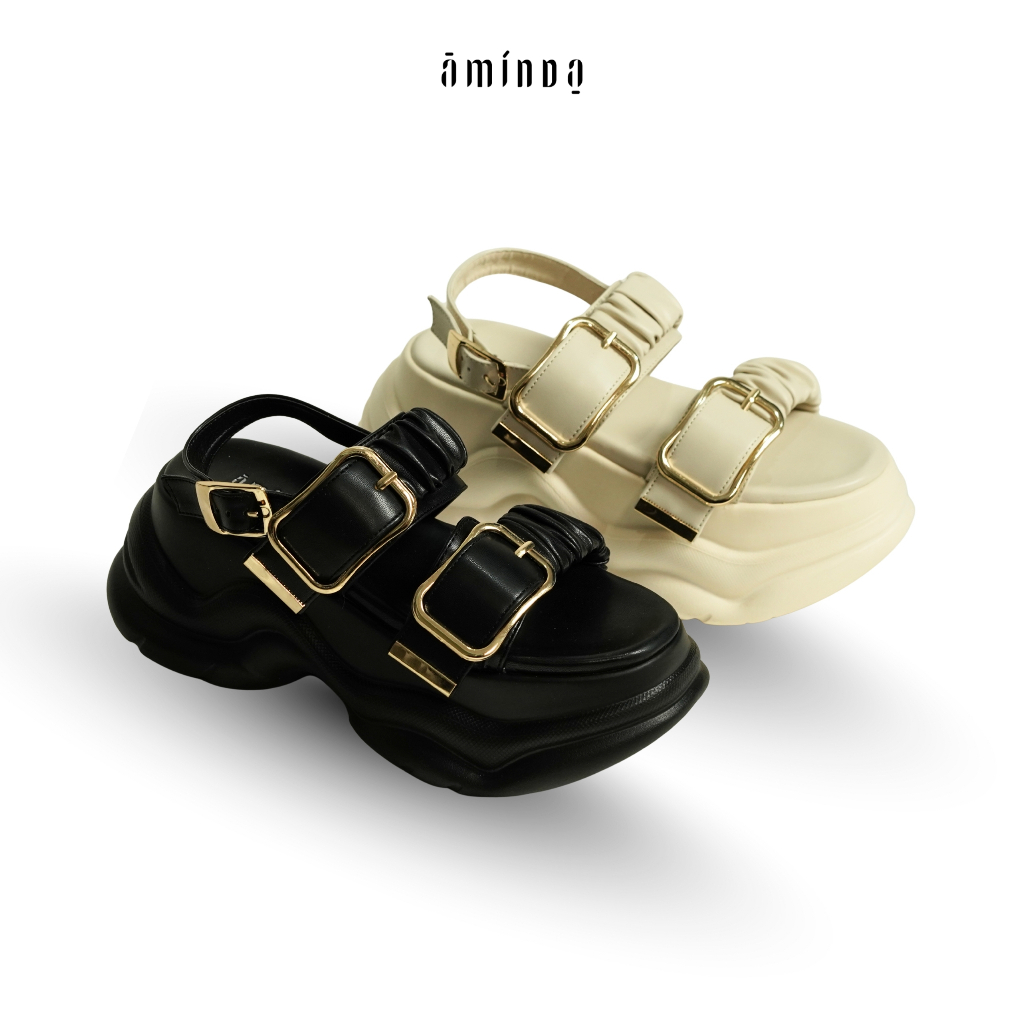 Aminda Donna Sandal - Sendal Wanita Tinggi 8cm Super ringan best seller Mewah