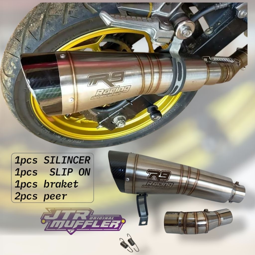 Knalpot R9 h2 Ninja 250 fi Karbu R25 Mt25 Z250 Z250sl Ninja 250sl RR MONO