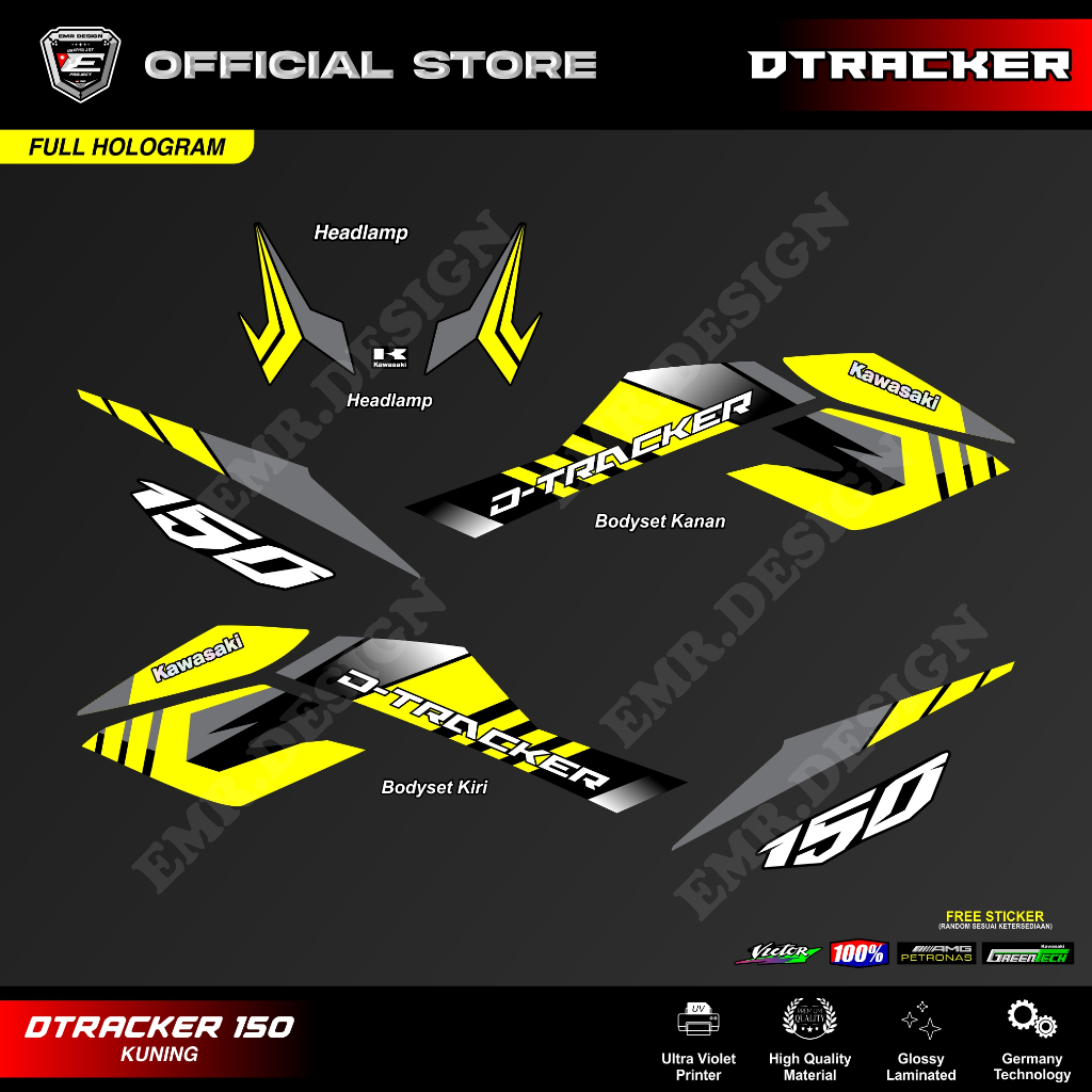 Striping Hologram Dtracker 150 Kuning