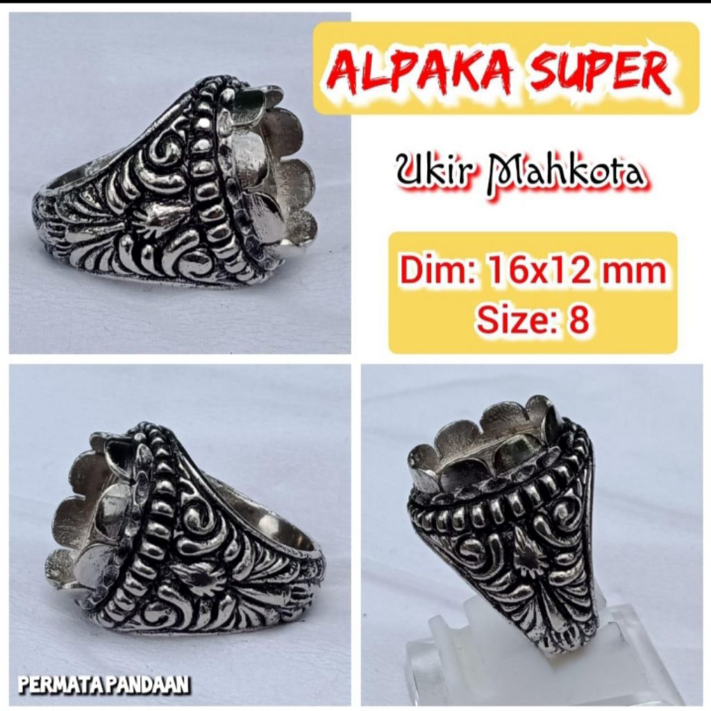 emban batu akik dan permata alpaka super ukir mahkota.30