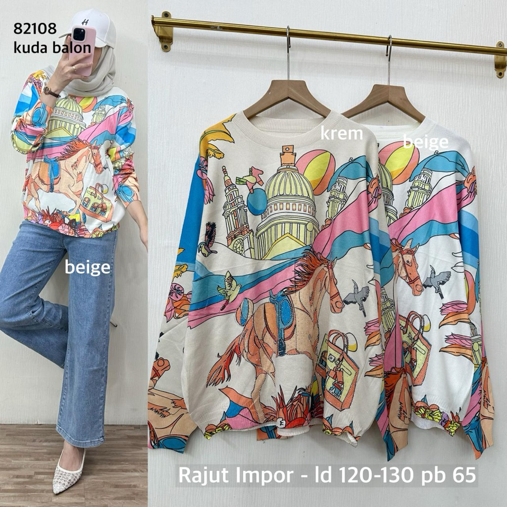 blus rajut impor premium jumbo