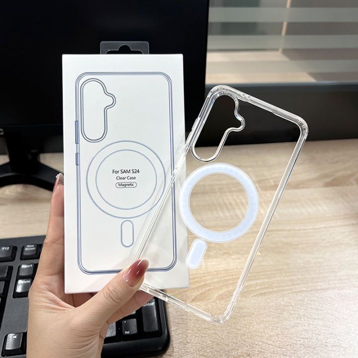 case magsafe samsung a series a55 a35 kesing magnetik cassing transparant