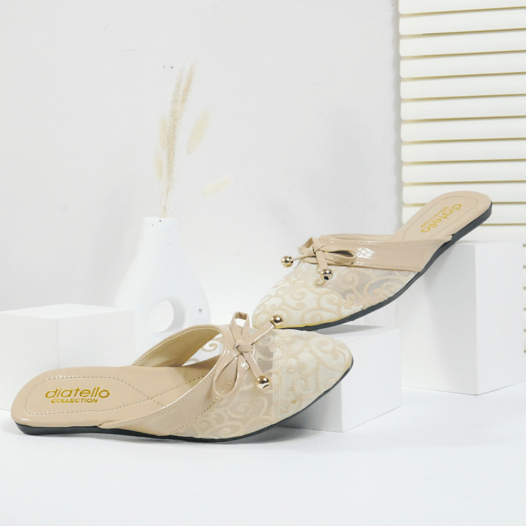 Sandal Wanita Elegant Flat Shoes Brokat | Seaptu Flat shoes Brokat Terbaru