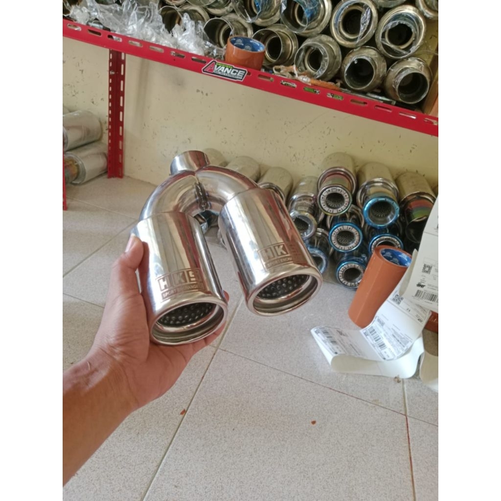 TERLARIS KNALPOT MOBIL RACING CABANG DUA TITAN SUARA BASS ADEM BULET EMPUK STENLIS STEEL