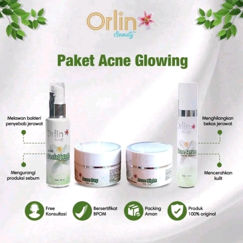 paket acne glowing orlin skincare