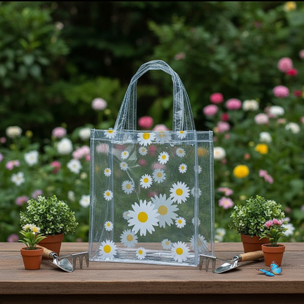 Tas Mika Transparan Motif Bunga Siap Kirim