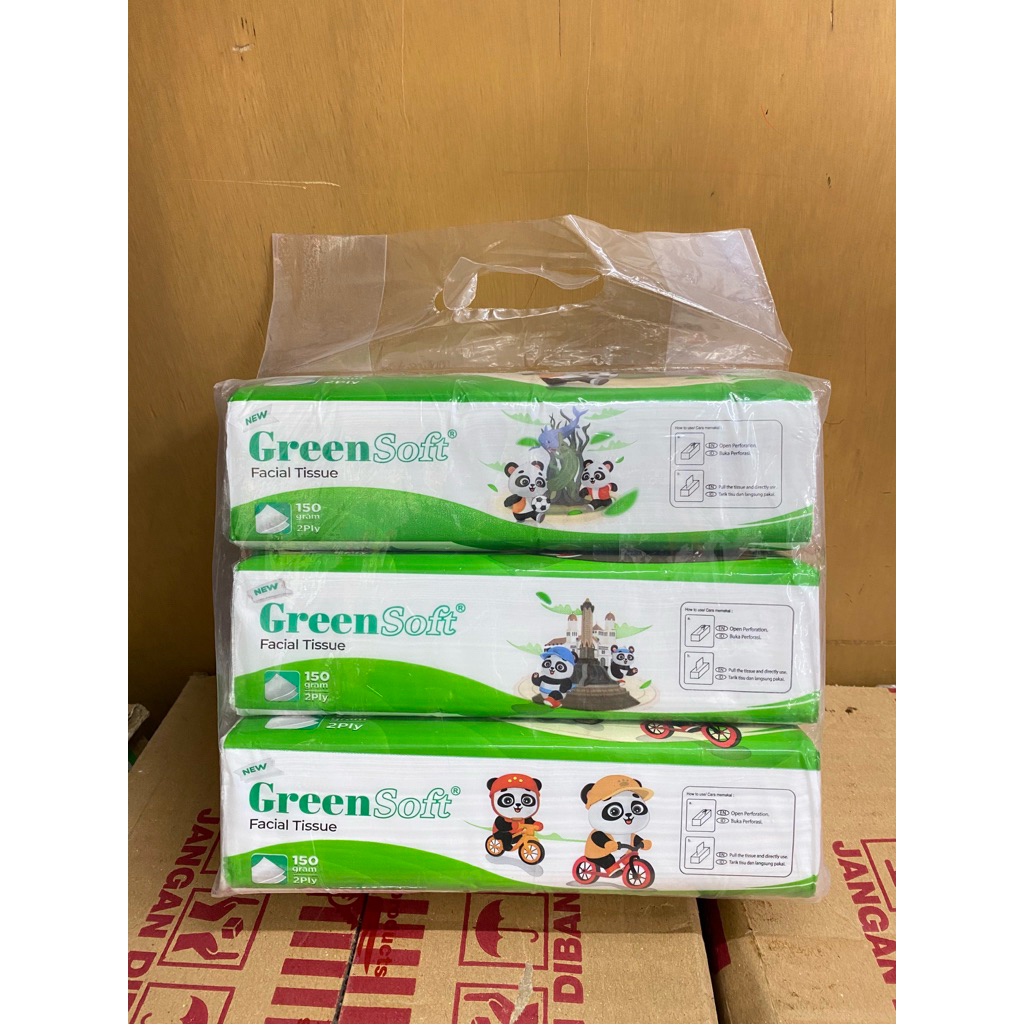 Green Soft Facial Tissue 150's isi 3pcs