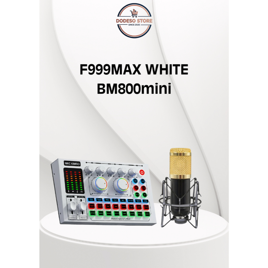 Paket Lengkap Soundcard F999MAX WHITE+BM800mini