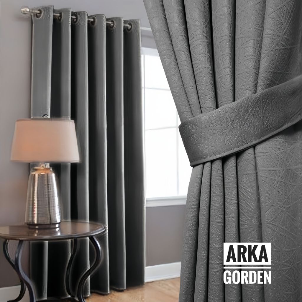 Gorden jendela blackout polos embos premium 6/gelembung panjang to270cm motif sapron
