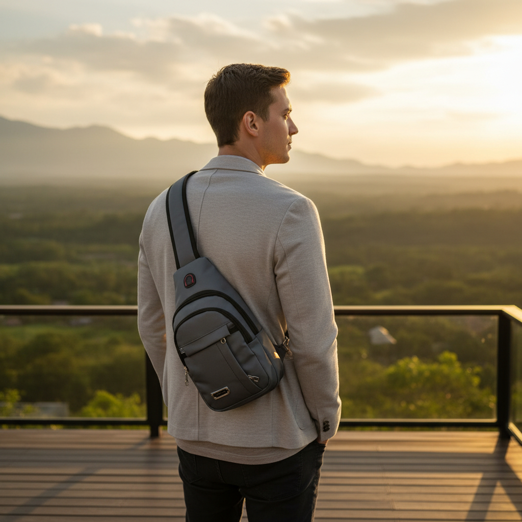 Tas Selempang Pria Anti Air Model Terbaru Slingbag Waterproof Tas Bahu Cowok Slempang Murah Terlaris