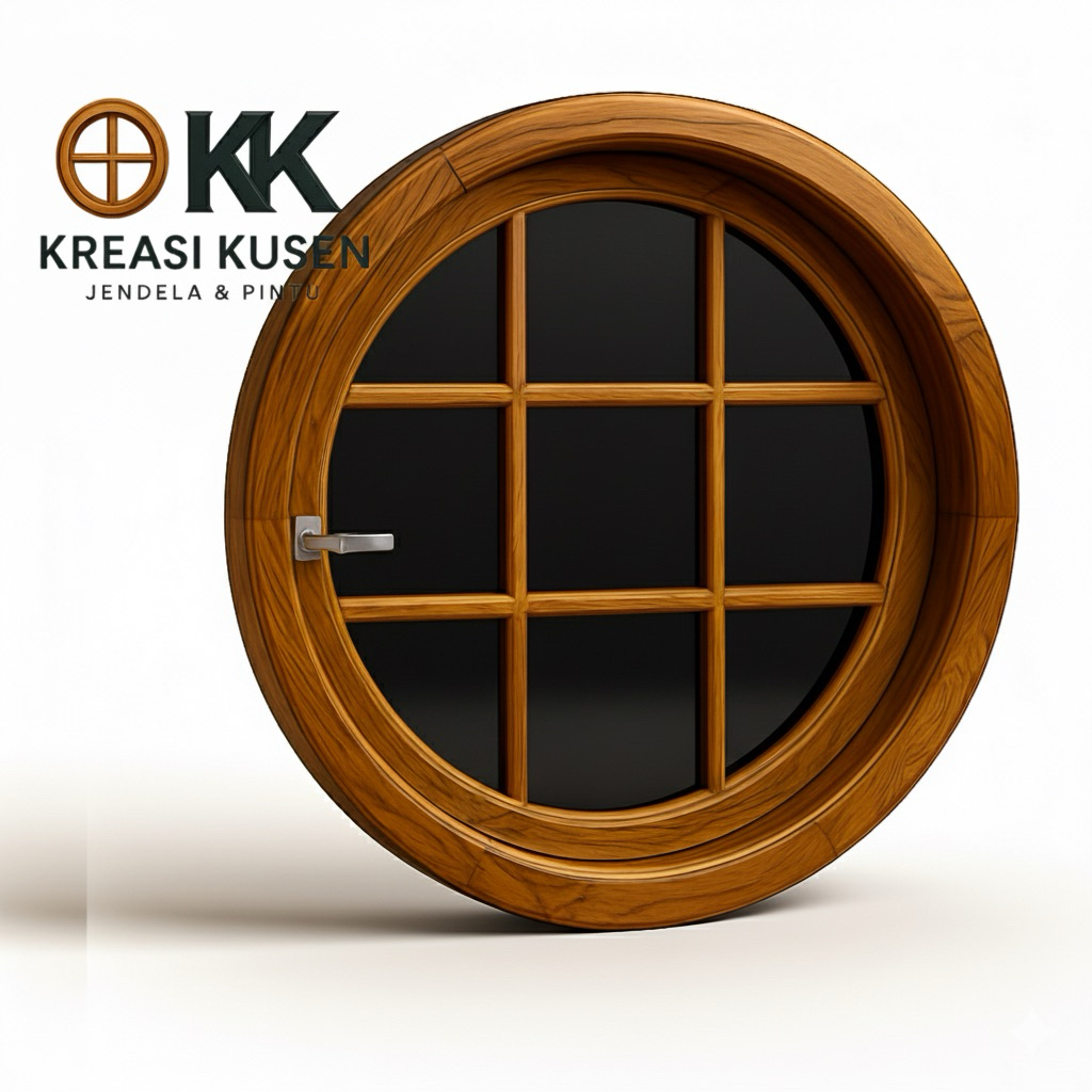 Jendela Bulat Aetestics • Kusen Jendela Bulat Bahan Kayu Jati