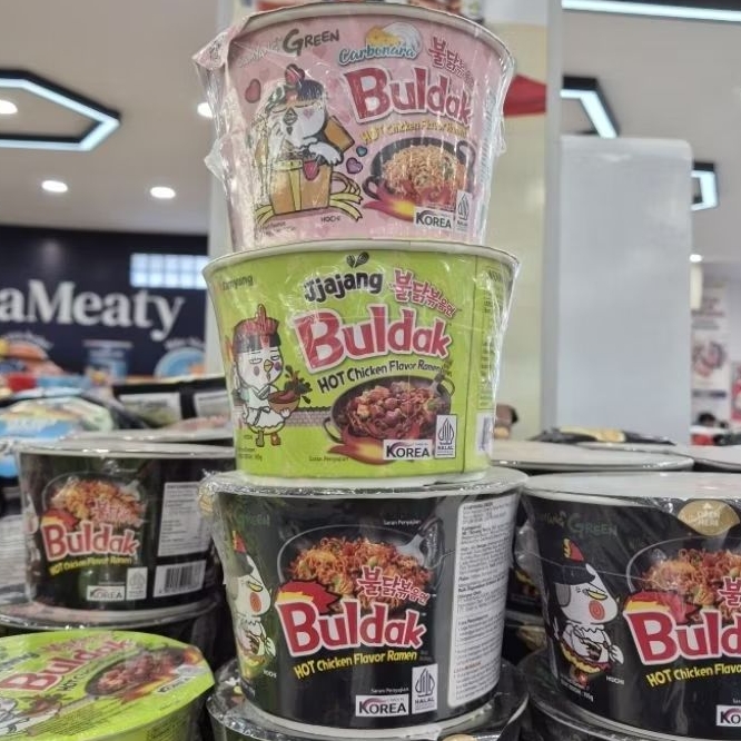 Samyang Green Buldak Cup mie instant Ramen Korea bowl rasa Hot Chicken Original / Jjajang / Carbonar