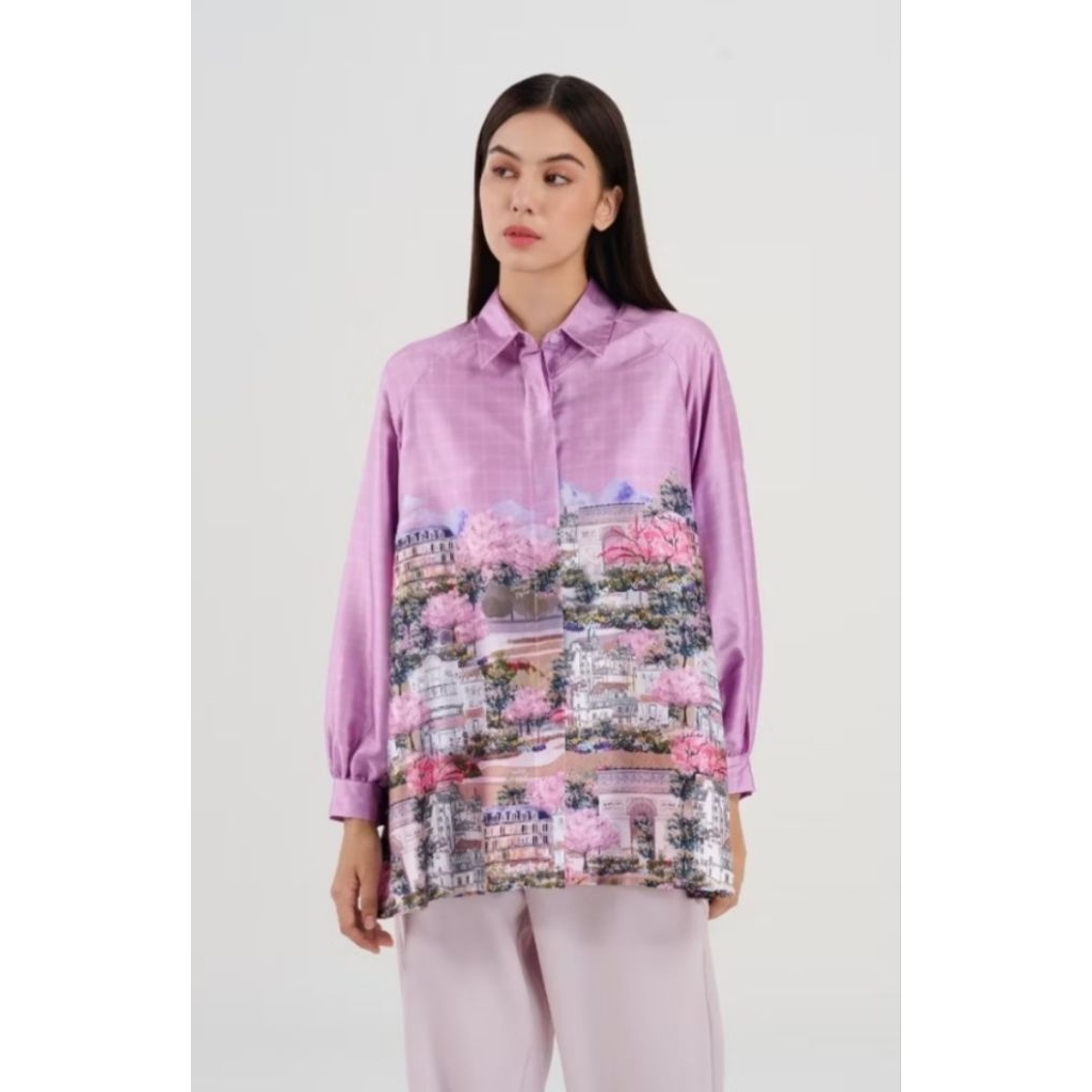 Maima Raglan Shirt - Benang Jarum - Purple Rose Size M