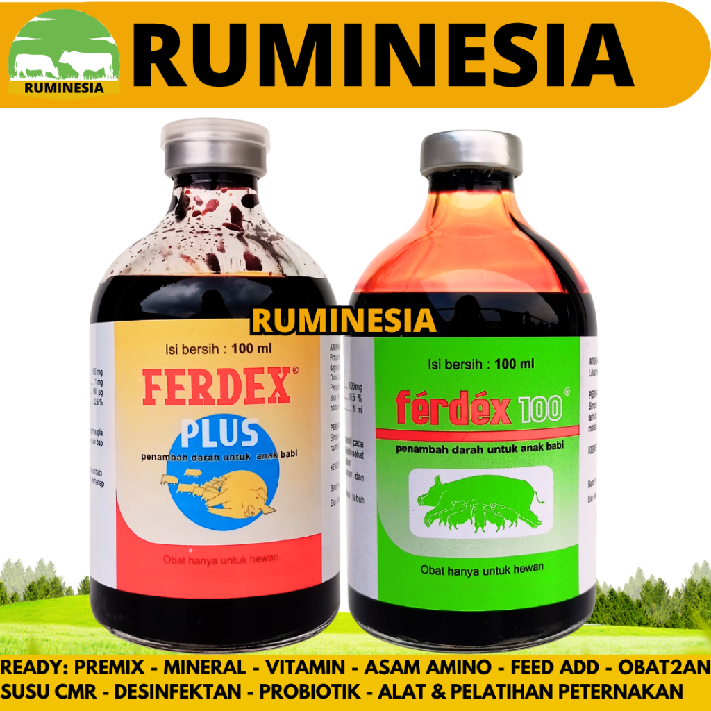 FERDEX PLUS 100 ml FERDEX 100 ml - Penambah Darah Anak Babi Zat Besi Hewan Ternak Penguat Stamina
