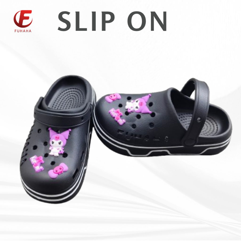 Sandal Clogs Anak Perempuan Kuromi / Sandal Baim Anak Karakter Kuromi