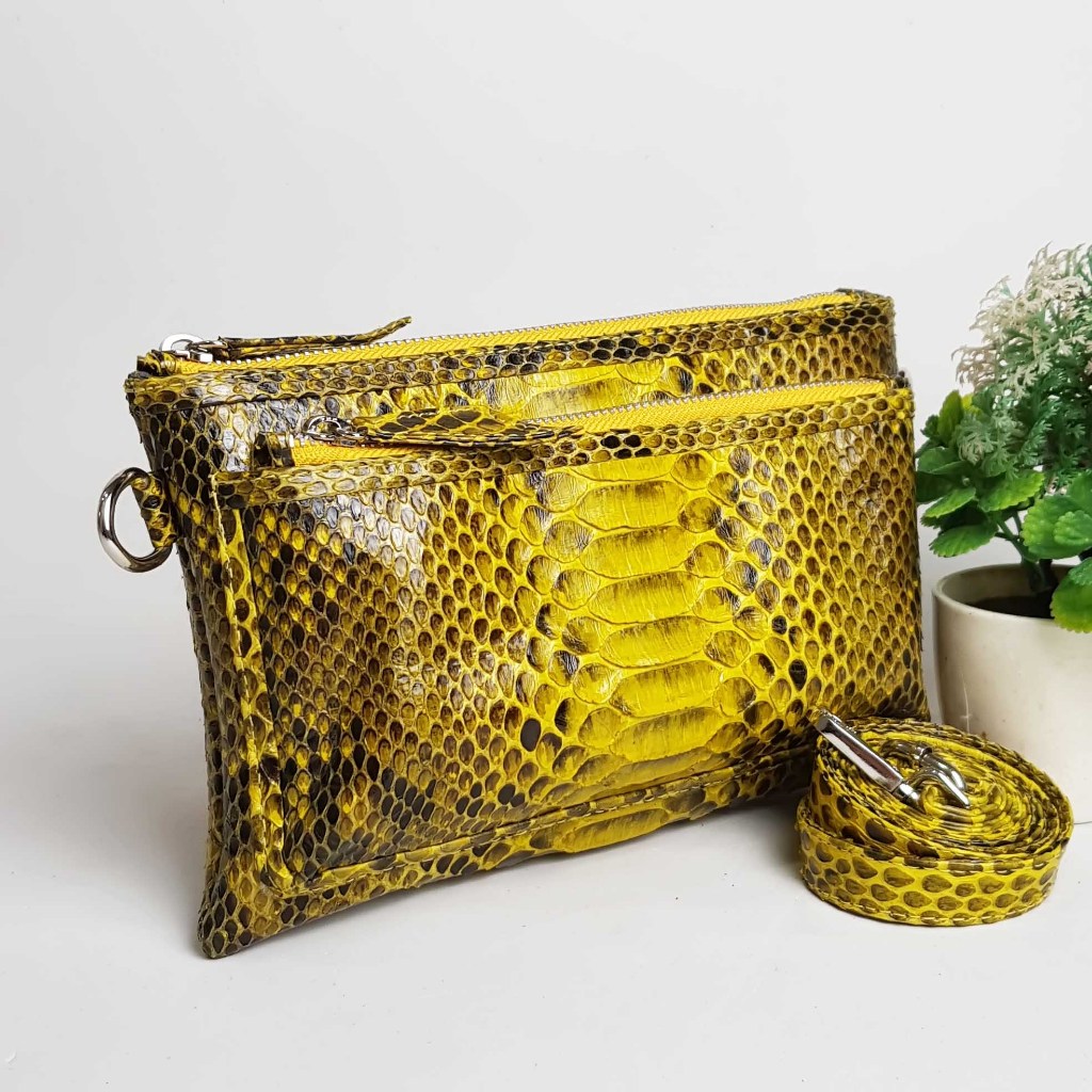 Tas Kulit Ular Zhephyr Size 23cm Handmade Asli Bali