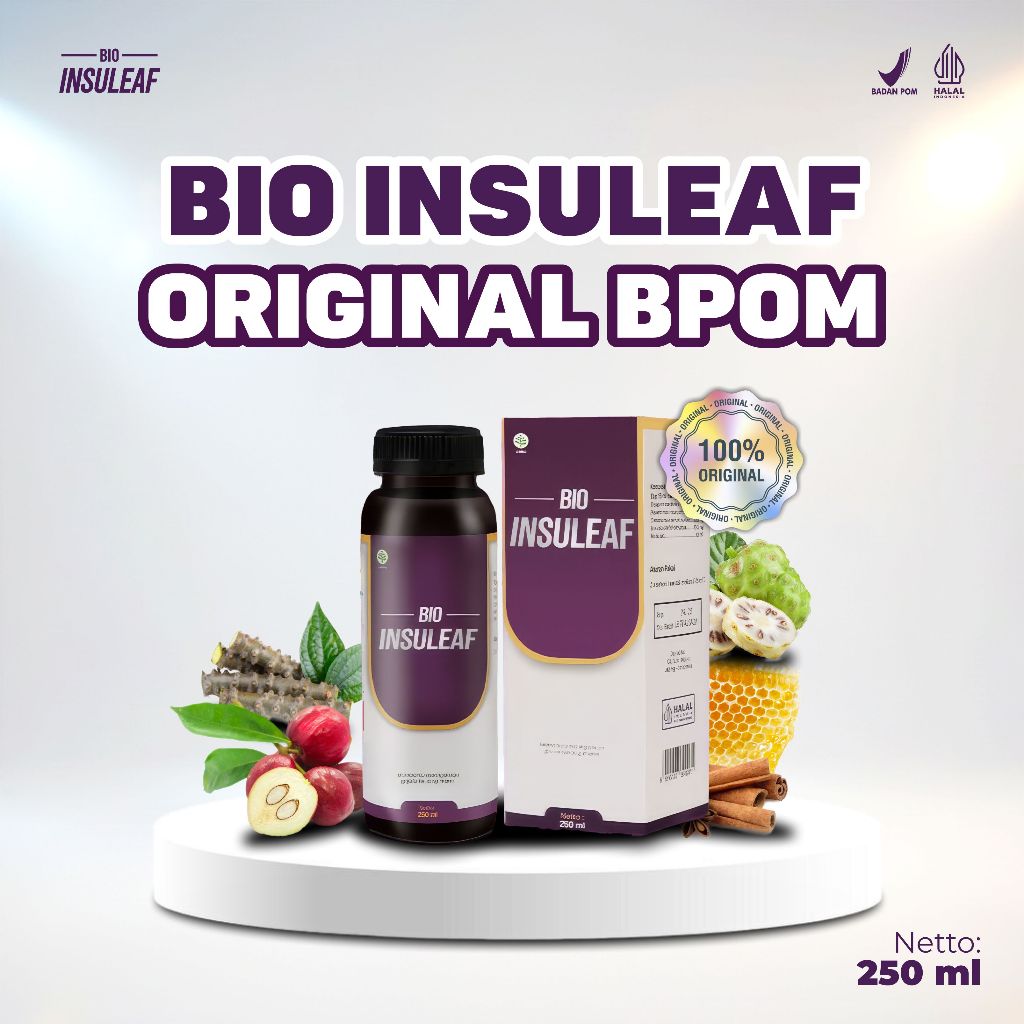 Bio Insuleaf Herbal Diabetes Ori 100% Obat Diabetes Penurun Gula Darah Kencing Manis Bio Insulin ORI