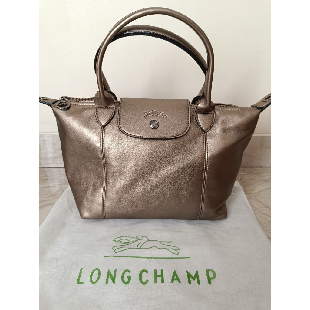 Preloved Tas Longch*mp Cuir warna Gold