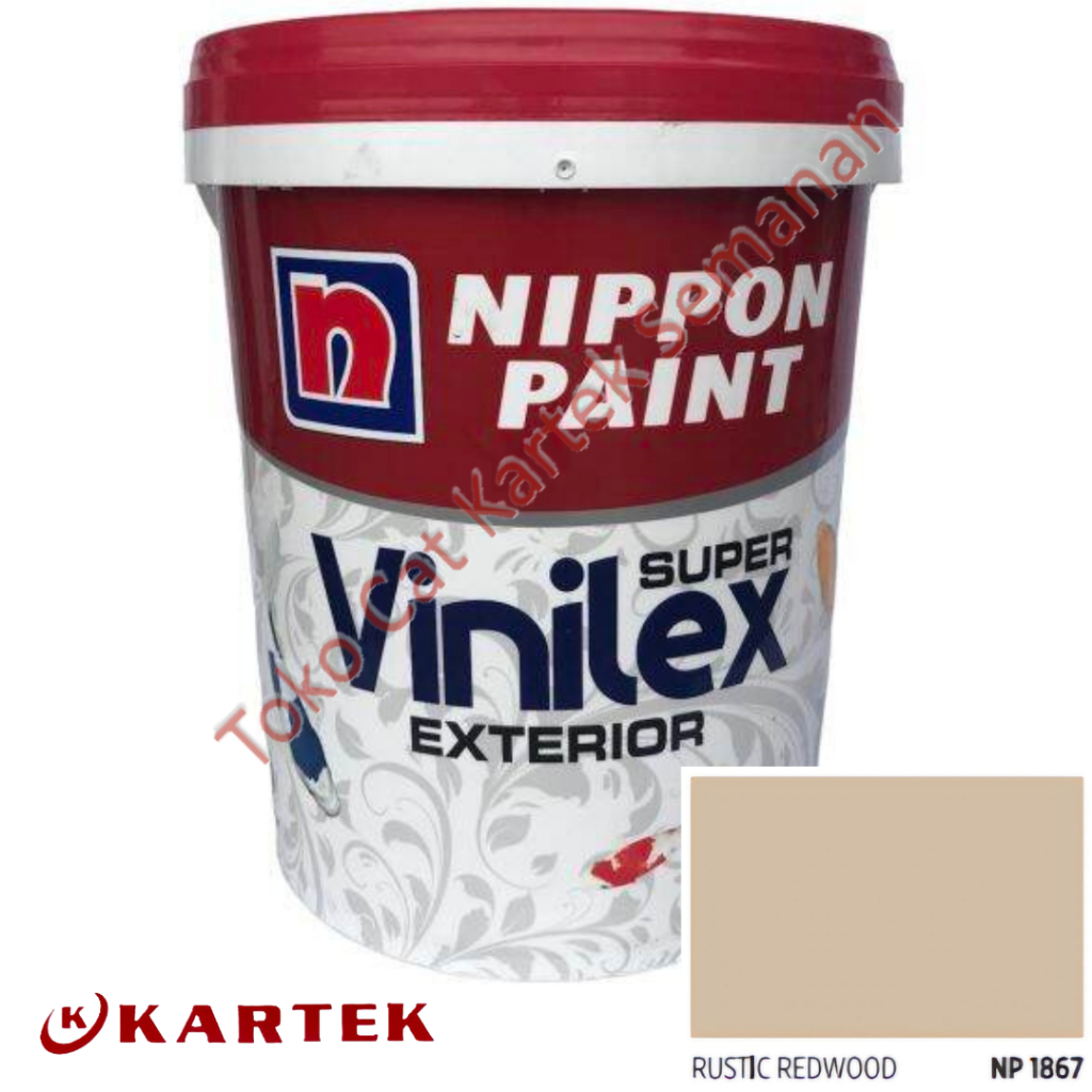 Nippon Paint Vinilex Super Exterior RUSTIC REDWOOD NP 1867 Cat Tembok Luar Ruangan Weathershield 5 K
