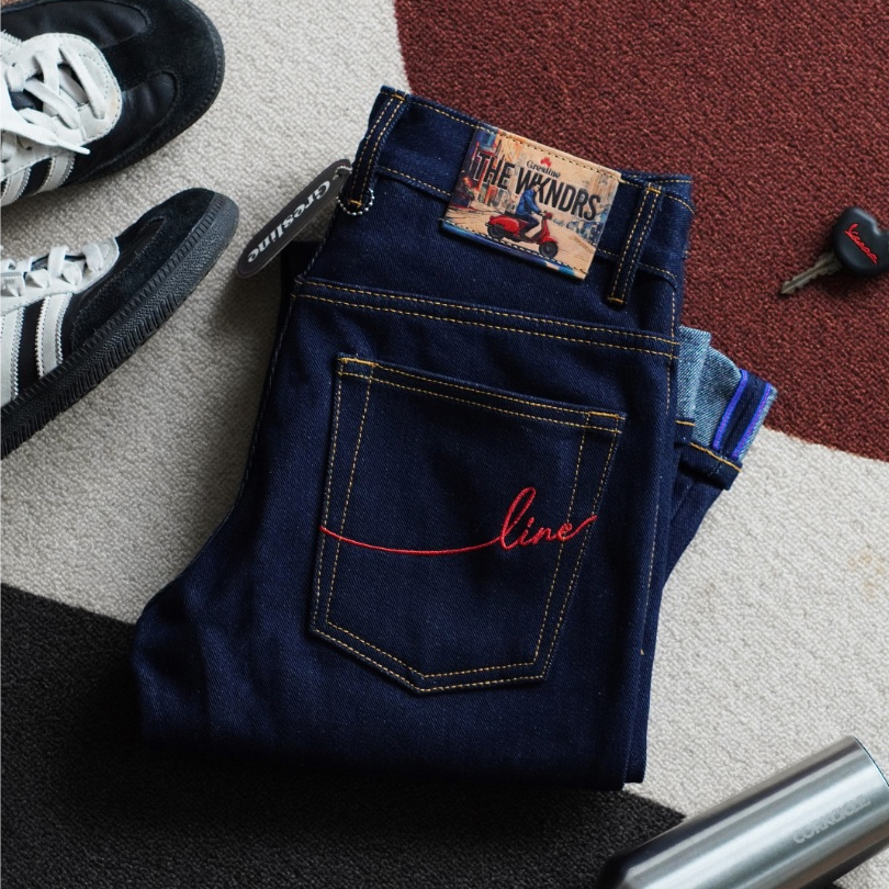 GRESLINE THE WKNDRS 16 OZ BLUE INDIGO SLIM STRAIGHT JEANS