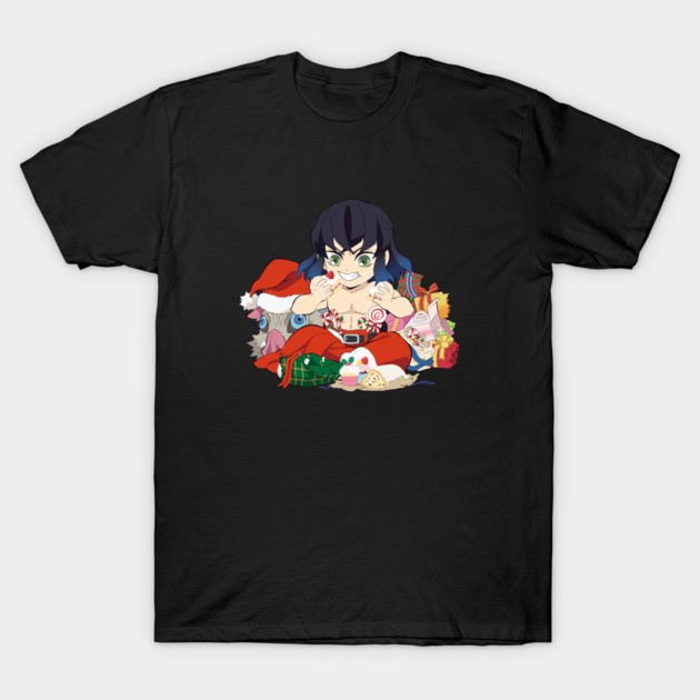 Amber's Baju Kaos Anak dan Dewasa 24s Unisex demon slayer - Demon Slayer Inosuke Christmas - T-Shirt