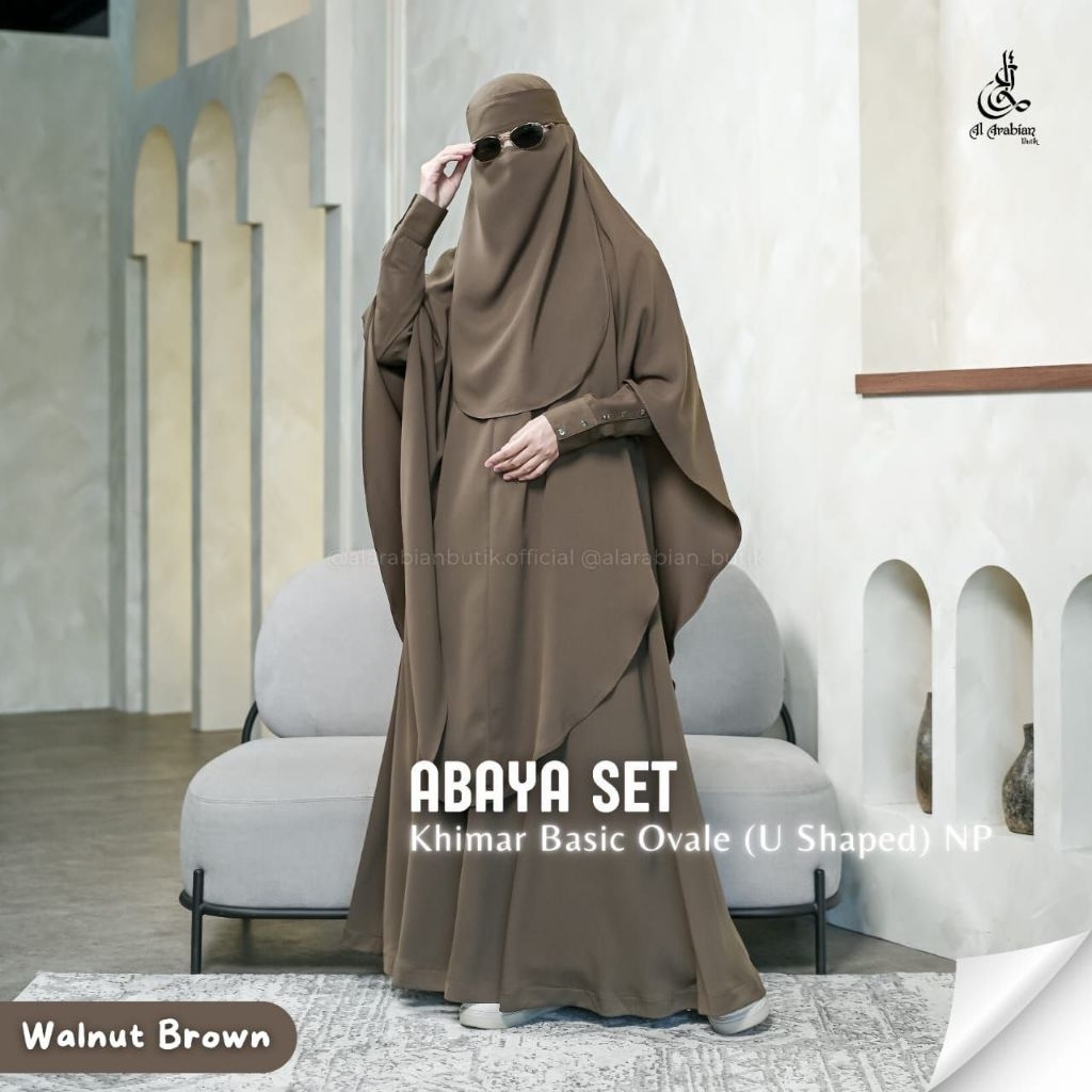 DOUBLE BLACK ABAYA Gamis WALNUT BROWN - Al Arabian Butik #ayranashwa #arabian