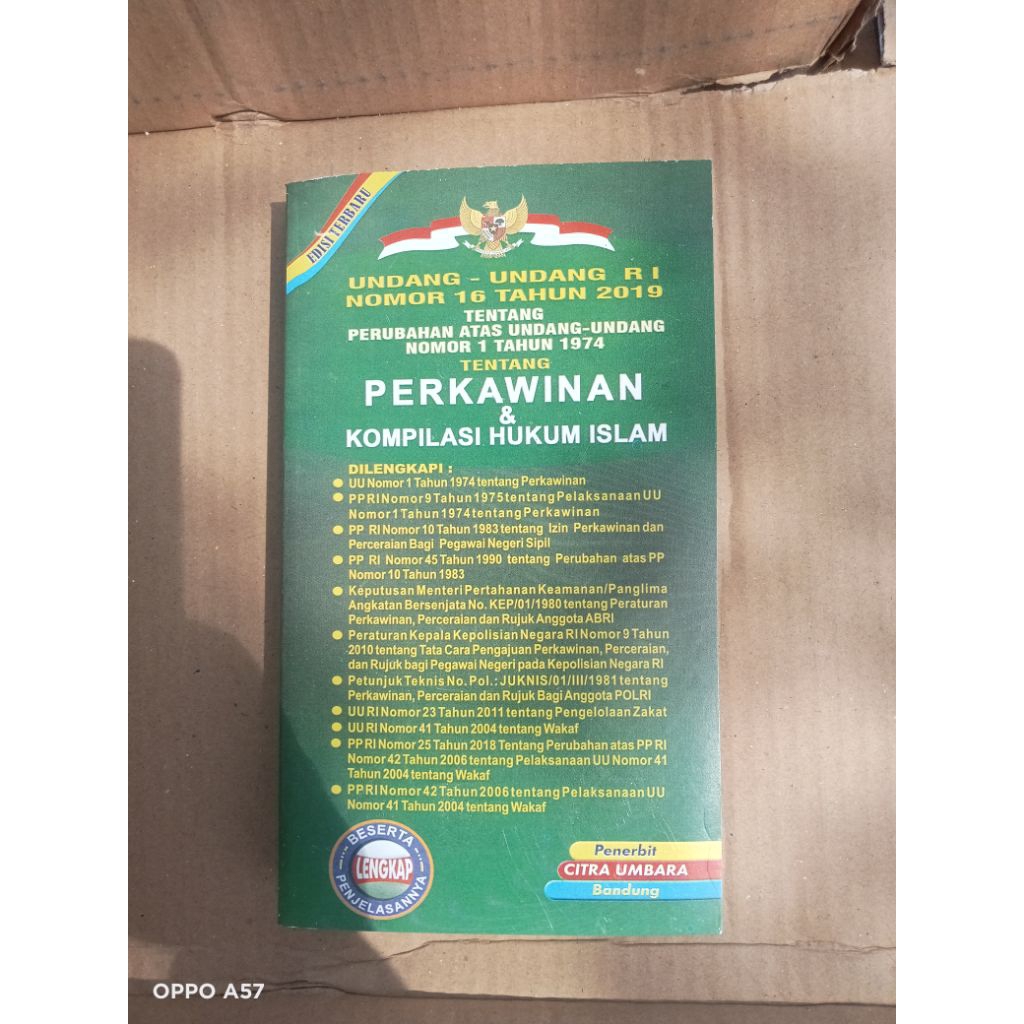 undang undang RI no 16 THN 2019 tentang perubahan UU no 1 thn1974 tentang perkawinan dan kompilasi h