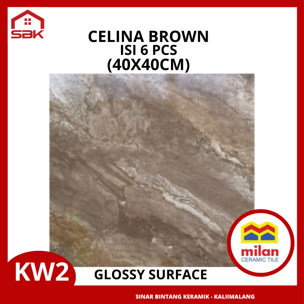 Keramik Lantai Ruangan 40x40 Celina Brown Milan