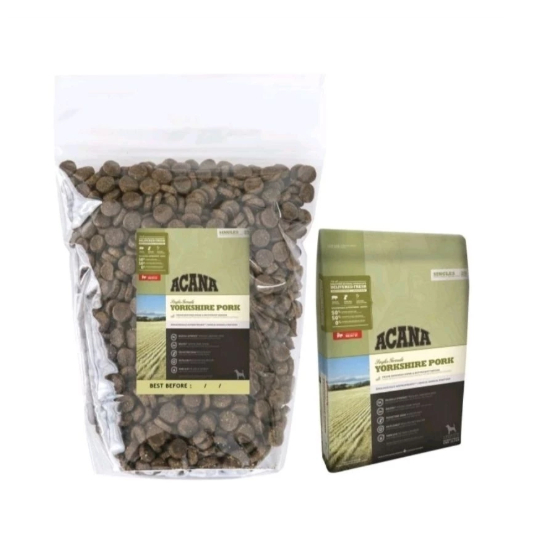 acana 1 kg grain free puppy to adult dog yorkshire pork premium food makanan anjing repack
