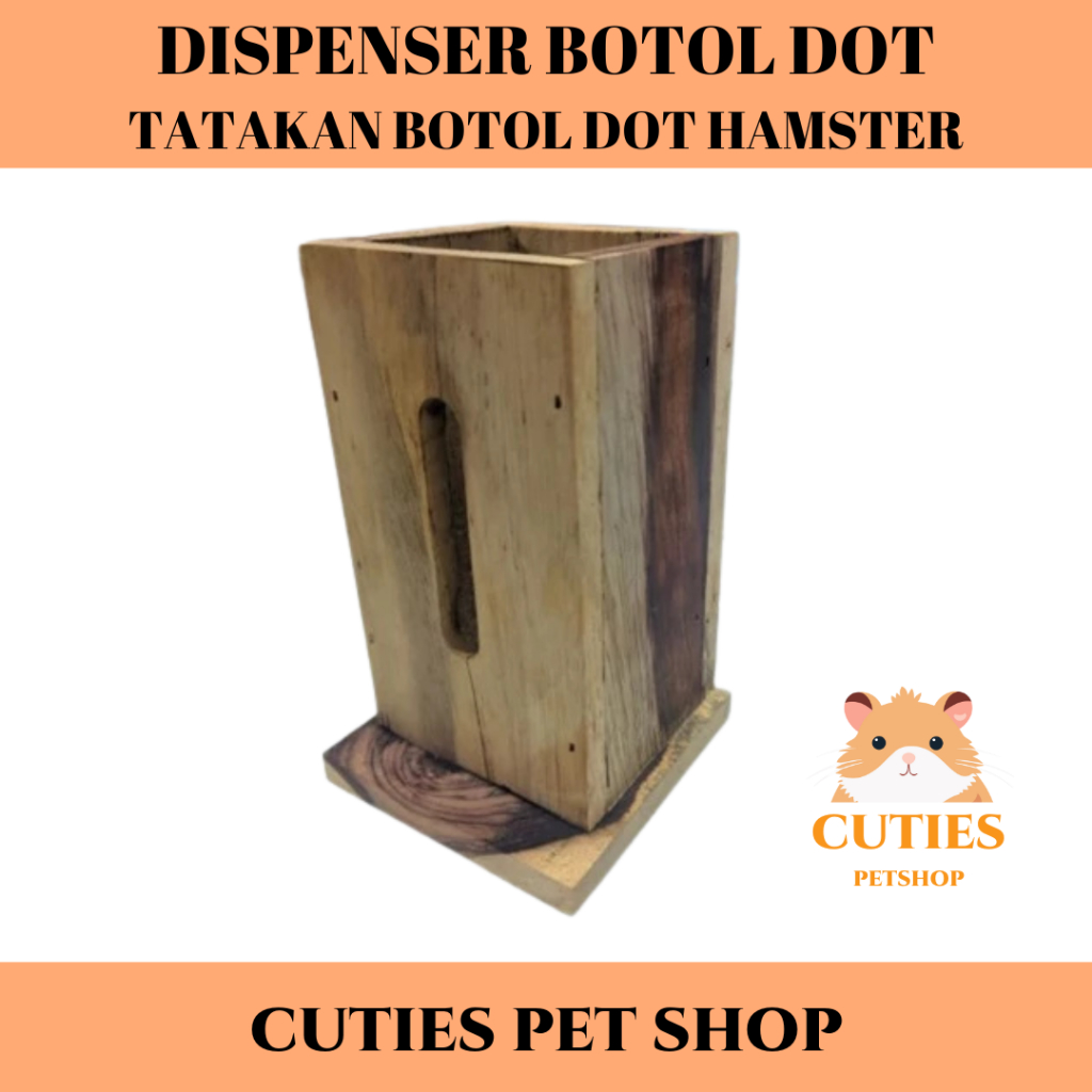 DISPENSER BOTOL DOT HAMSTER /  TATAKAN BOTOL DOT HAMSTER / BOTOL DOT KAYU / DISPENSER HAMSTER