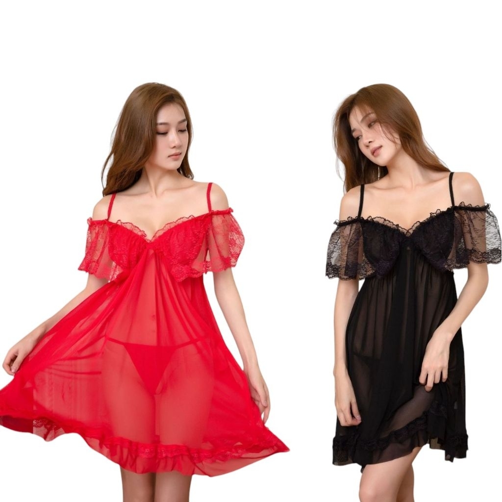 Letta Lingerie Big Size M-XXL Lingerie Jumbo Seksi Linjeri Lace Baju Tidur Sexy Jumbo Baju Tidur Sex