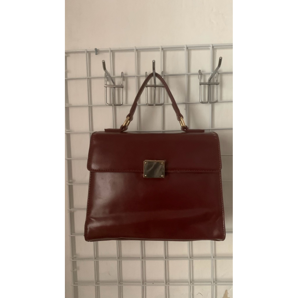 Preloved Tas Vintage Kulit Sintetis Totebag Nilon ala LC