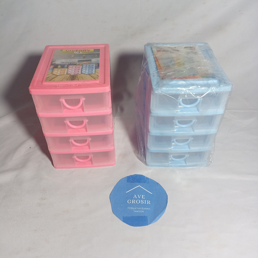 RAK LACI KECIL CONTAINER PLASTIK 3 DAN 4 SUSUN BOX KOTAK WADAH TEMPAT MAKEUP KOSMETIK SIMPEL MINI MU