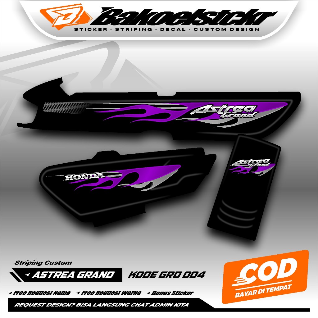 STRIPING ASTREA GRAND CUSTOM - STRIPING ASTREA GRAND HOLOGRAM TRSNASPARAN - GRD 004