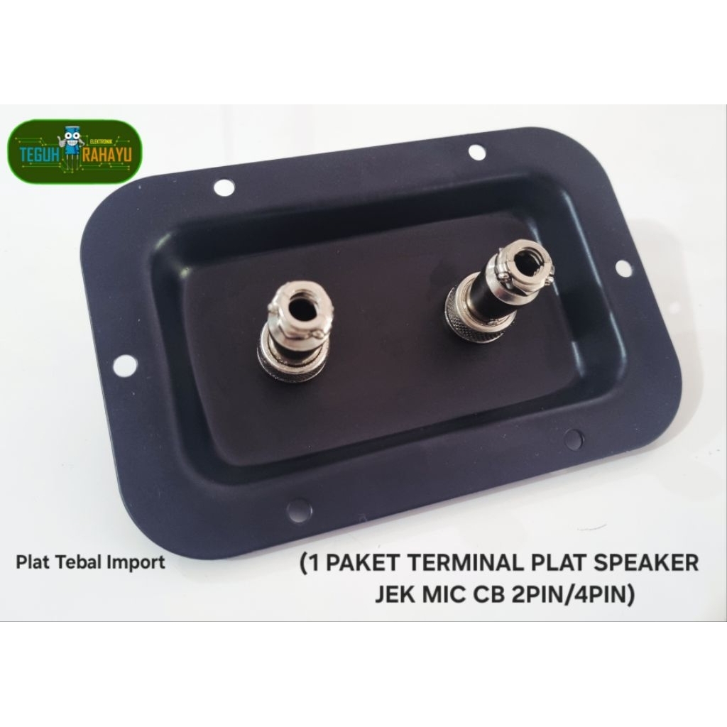(PAKET) TERMINAL SPEAKER PLAT CB (UK. 13,7×9CM) IMPORT + JEK CB 2PIN/4PIN