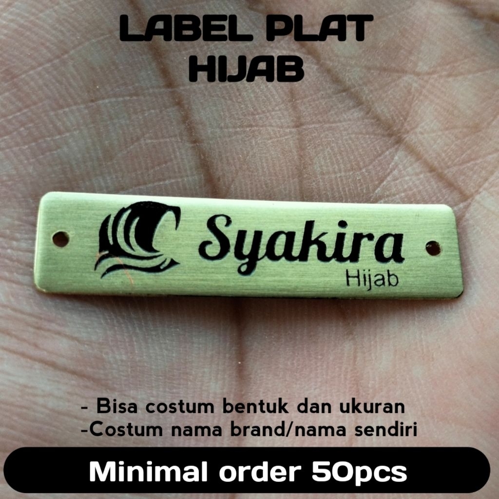 label plat hijab besi