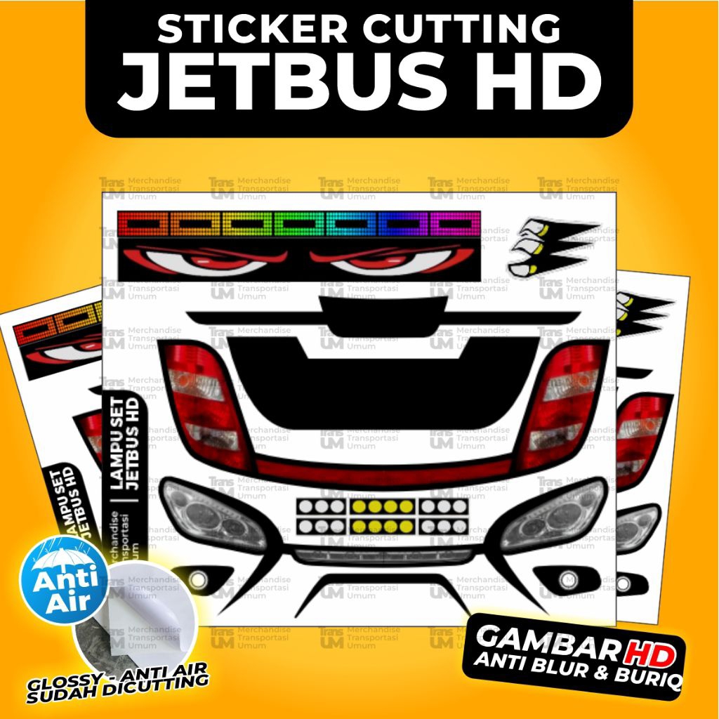 Sticker Cutting Lampu Miniatur Bus RKC - JETBUS HD