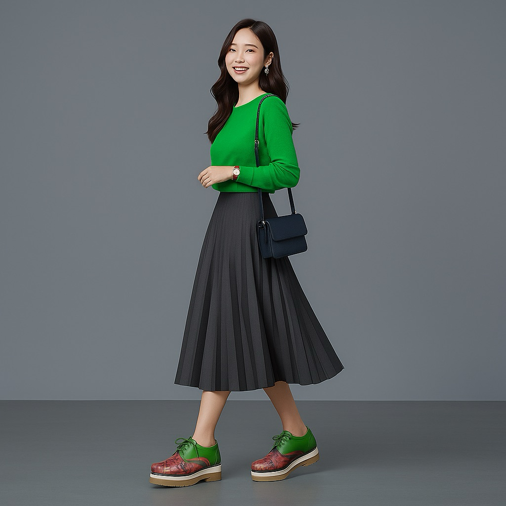 Sepatu Kulit Oxford Lukis Woman Leather Shoes Keewa Original - Efra Paint Shoes Red Flower Green