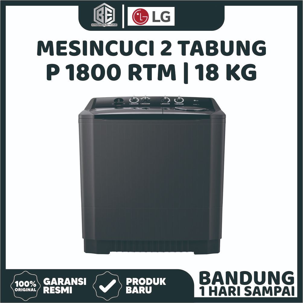 MESIN CUCI 2 TABUNG LG P1800RTM 18KG ROLLER JET PULSATOR