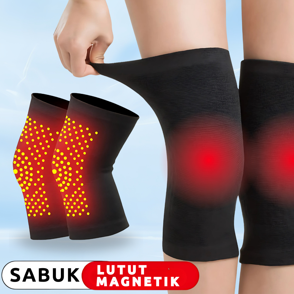 Sepasang Sabuk Korset Lutut Kneepad Pelindung Penghangat Kaki Nyeri Sendi Deker Kesehatan Magnetik