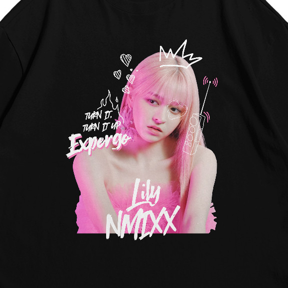 SHINZO - Kaos Oversize Lily M - Tshirt NMIXX - Baju Expergo - Kaos Kpop Streetwear