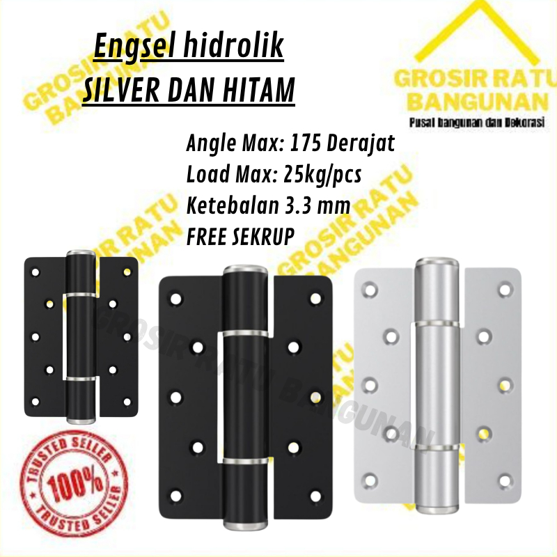1 SET Engsel Pintu Otomatis Hidrolik / Engsel Hydraulic Hinge 1 PCS & 1 SET