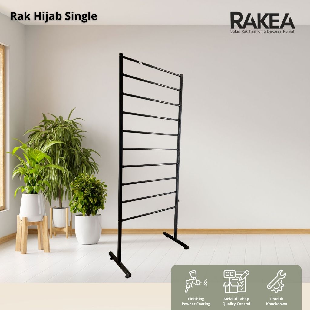 RAK HIJAB SINGLE - GANTUNGAN JILBAB BESI BULAT - KOKOH DAN MINIMALIS / DISPLAY KAIN HIJAB AESTHETIC 