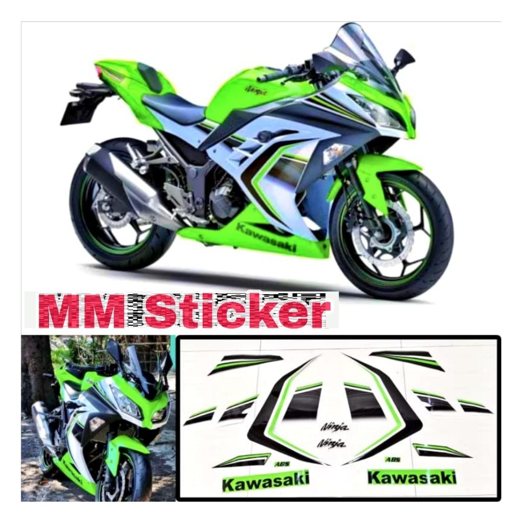 Striping Sticker NINJA 250 FI ABS Limited edition Tahun 2016 HIJAU-PUTIH (COD)