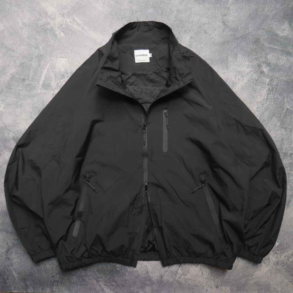 Dimitri Black All Season Item Jacket Windbreaker Zip Up Double Zipper Oversized