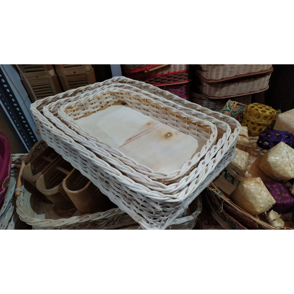 Keranjang Parcel Rotan Set Isi 3 | Keranjang Seserahan | Parcel Hantaran