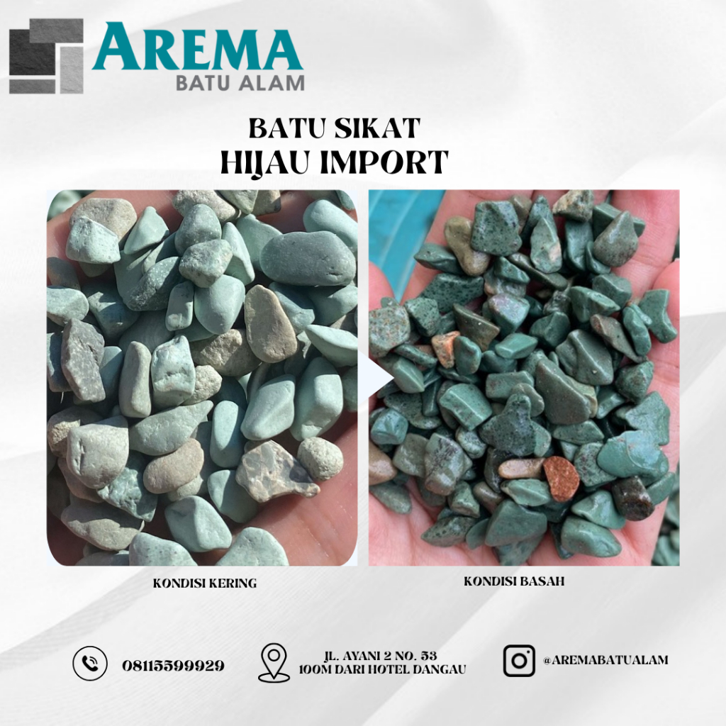 batu sikat hijau import , batu sikat untuk carport