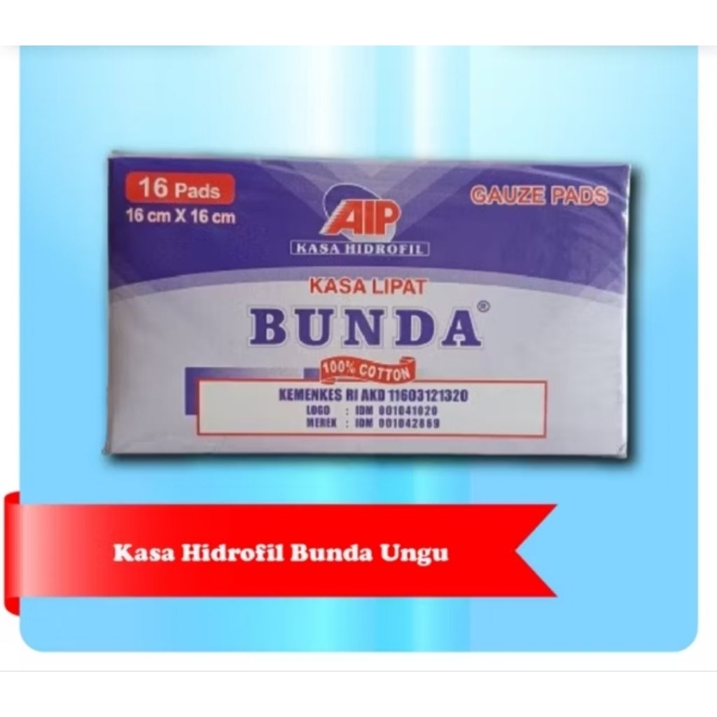 Kasa Steril Bunda Ungu | Kasa Hidrofile 16x16 BUNDA